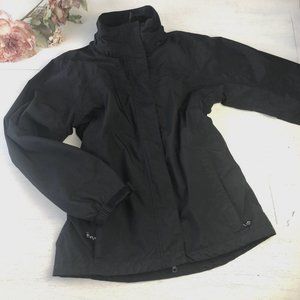 Eddie Bauer MED Thick BlackJacket Coat Womens Removable Fleece *Missing Hood*
